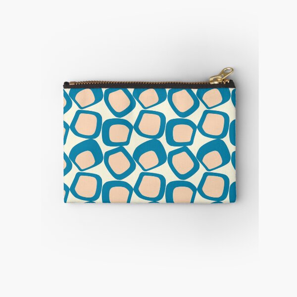 Item preview, Mid Century Modern Funky Shapes Celadon Blue, Peach designed and sold by trdstudio.