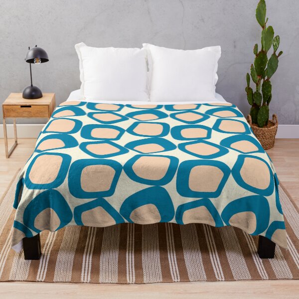 Item preview, Mid Century Modern Funky Shapes Celadon Blue, Peach designed and sold by trdstudio.