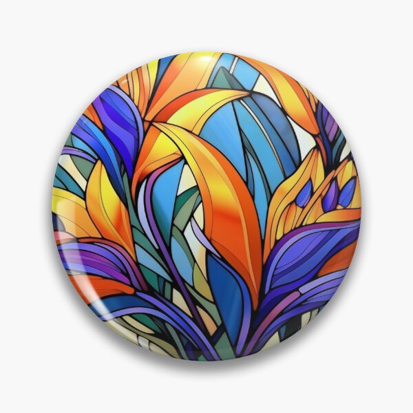 Item preview, #2 Bird Of Paradise On Stained Glass - Beautiful Flower designed and sold by AiHead.