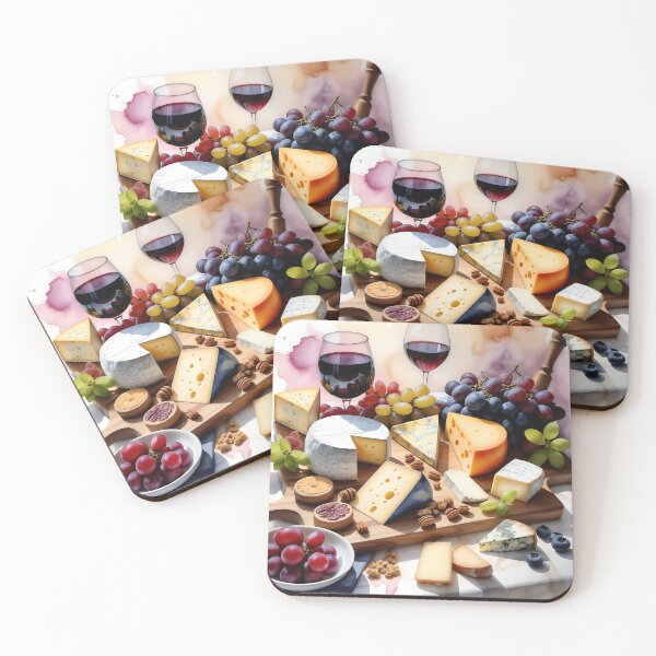 Item preview, Watercolor of a cheese platter designed and sold by IAmagineFR.