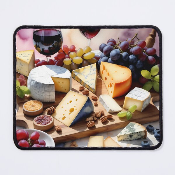 Item preview, Watercolor of a cheese platter designed and sold by IAmagineFR.