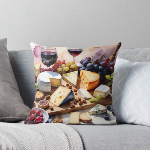 Item preview, Watercolor of a cheese platter designed and sold by IAmagineFR.