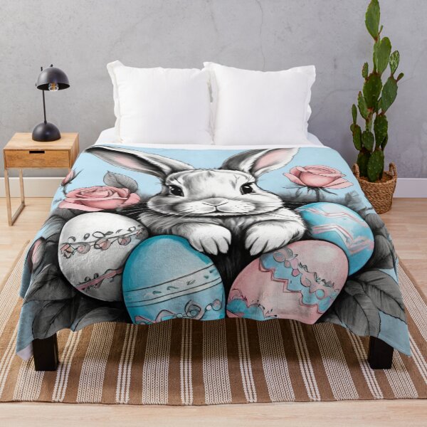 Item preview, Happy Easter - Easter bunny, Easter eggs and flowers V82 designed and sold by DreamingAwake1.