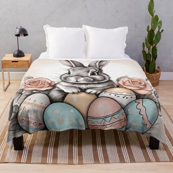 Item preview, Happy Easter - Easter bunny, Easter eggs and flowers V83 designed and sold by DreamingAwake1.