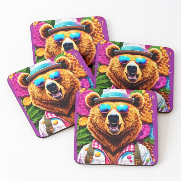 Item preview, Tripping Honeycomb Bear Dab Shatter Sticker Package designed and sold by DabGraphic.