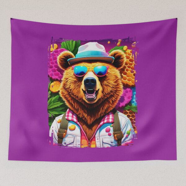 Item preview, Tripping Honeycomb Bear Dab Shatter Sticker Package designed and sold by DabGraphic.