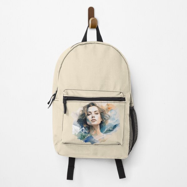 Item preview, Face of beautiful young brunette woman from the front on pastel tones designed and sold by cristina1001.