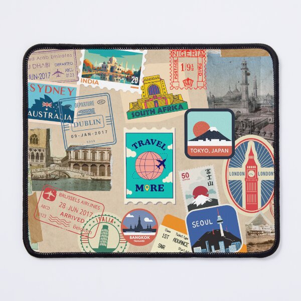 Item preview, World Travel Stickers & Stamps designed and sold by GraysonPrints.