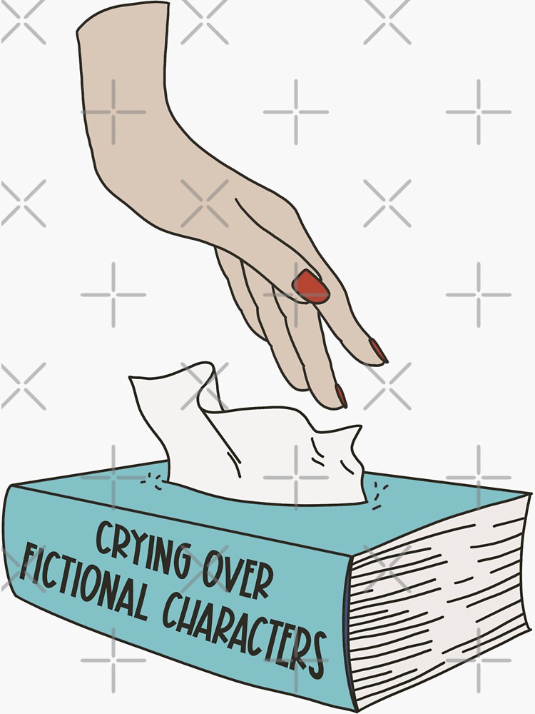Thumbnail 3 von 3, Sticker, Crying over fictional characters Book Tissue Box designt und verkauft von BlushingLumi.