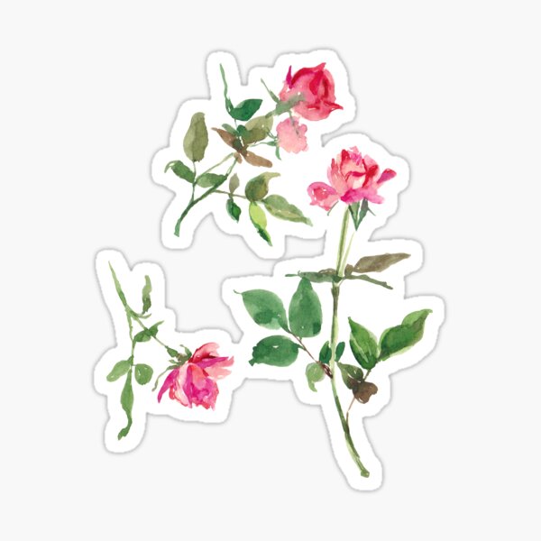 Vista previa del artículo con la obra «Flores Rojas Acuarela Sueltas», diseñado y vendido por shroukart.