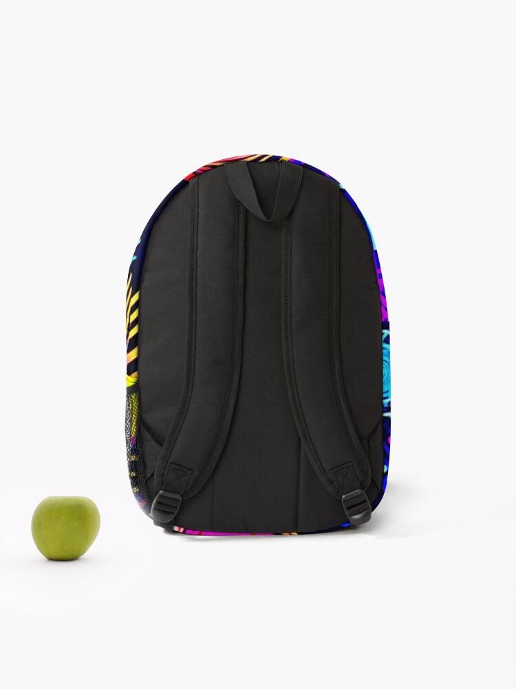 Thumbnail 2 of 3, Backpack, Vivid Neon Abstract Pattern designed and sold by Unique-Design-4.