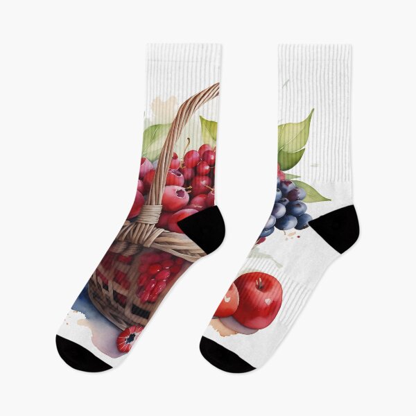Item preview, Watercolor of red fruits in a basket designed and sold by IAmagineFR.
