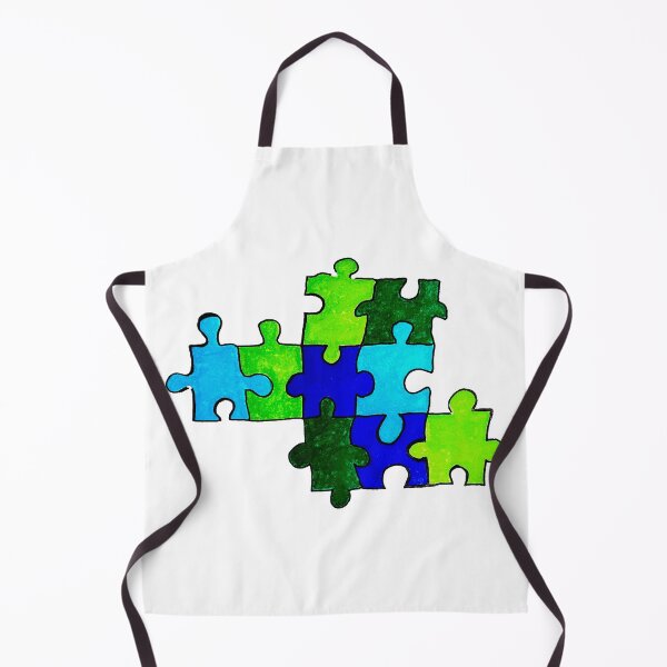 Item preview, Blue and Green Puzzle Pieces designed and sold by pamelacuddihy.