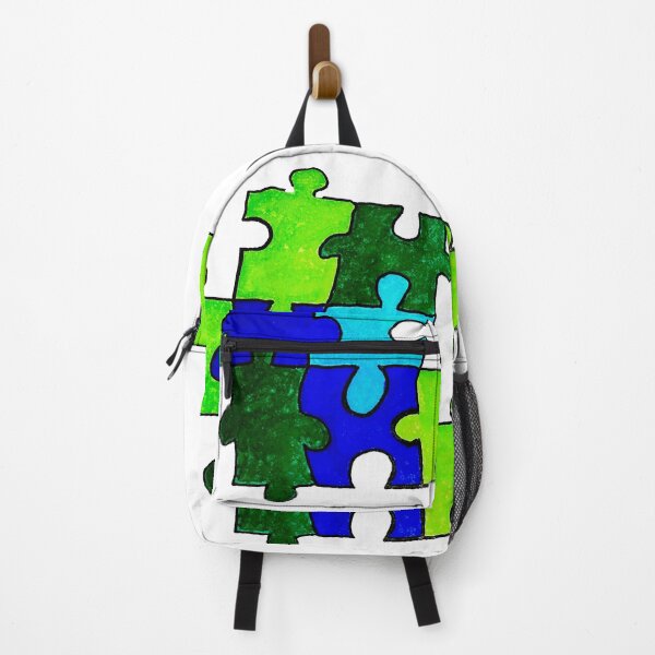 Item preview, Blue and Green Puzzle Pieces designed and sold by pamelacuddihy.