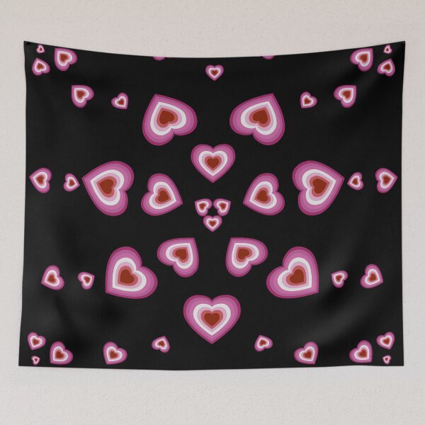 Item preview, Lesbian Pride Heart Pattern (black background) designed and sold by dysperdis.