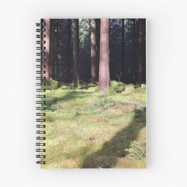 Artikelvorschau, Nadelwald im Sonnenlicht mit Moos entworfen und verkauft von Pawsitive2Print.