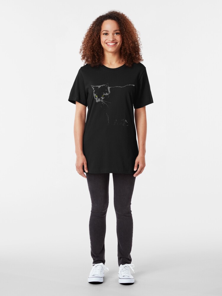 Alternate view of Black Cat 1 Slim Fit T-Shirt