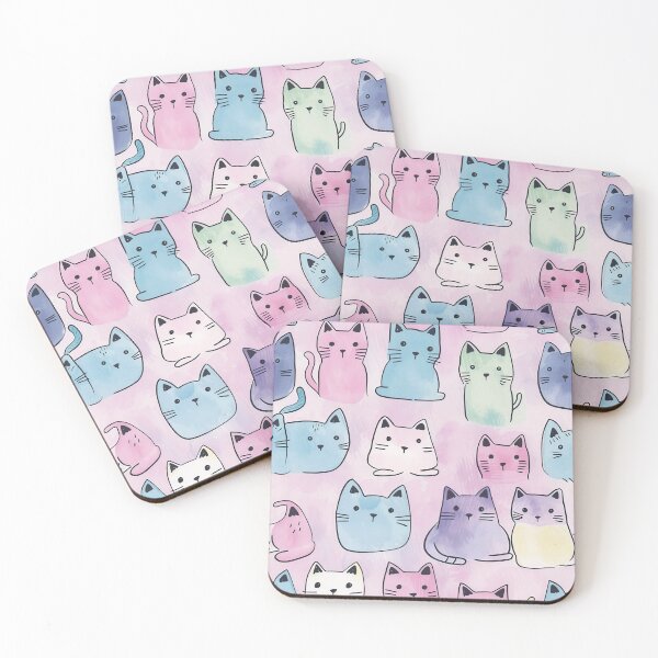 Item preview, Tiled Pastel Cat Pattern designed and sold by dcrc.