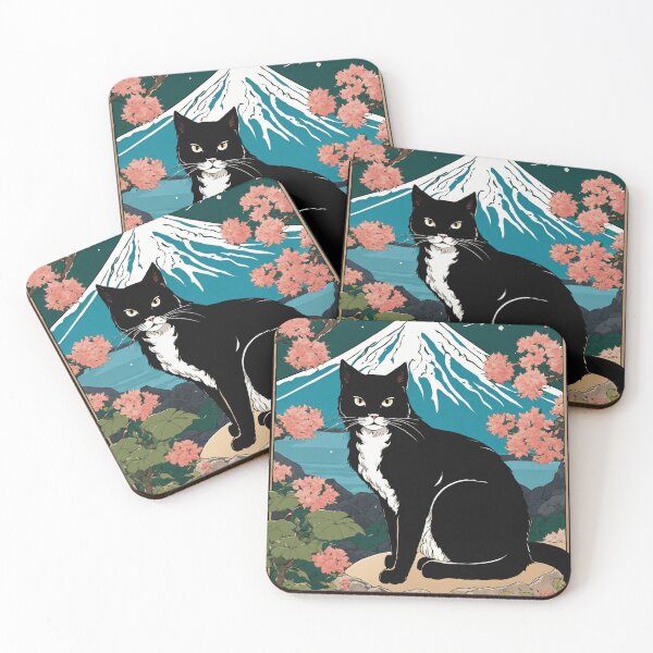 Item preview, Japanese cat enjpying the bloom sakura flower during spring designed and sold by Magical-bear.