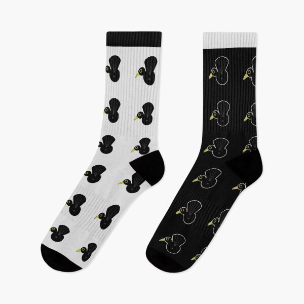 Item preview, Black Bird Butt Black and White Socks designed and sold by thechronicsloth.