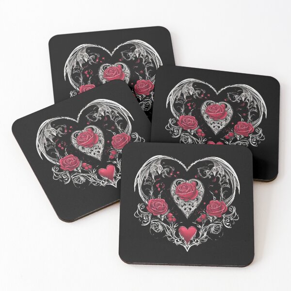 Item preview, gothic heart with roses designed and sold by UlaRuda.
