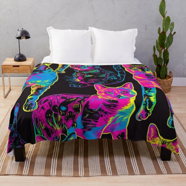 Item preview, Tiled Neon Cat Pattern designed and sold by dcrc.