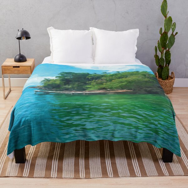 Item preview, Small tropical island near Rio de Janeiro in Brazil in watercolor designed and sold by Intermundium.