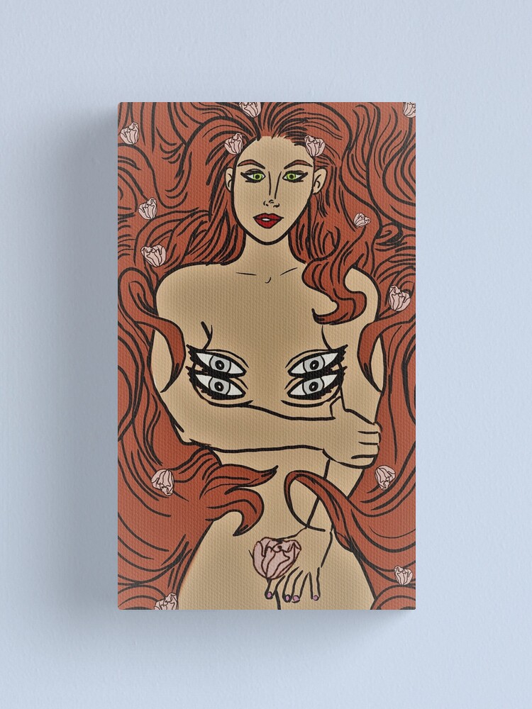 Alternate view of Girl with Flowers Canvas Print