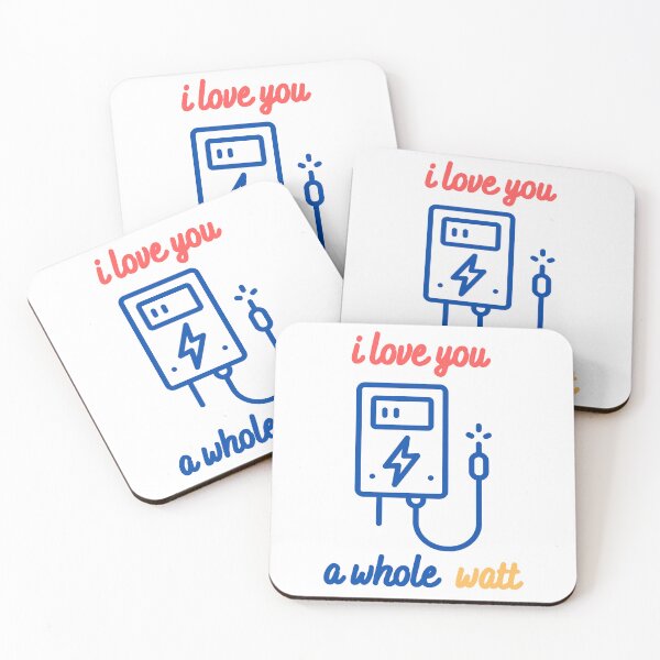 Item preview, I Love You a Whole Watt Electrician Valentines Cute Gift  designed and sold by AngieArt-.