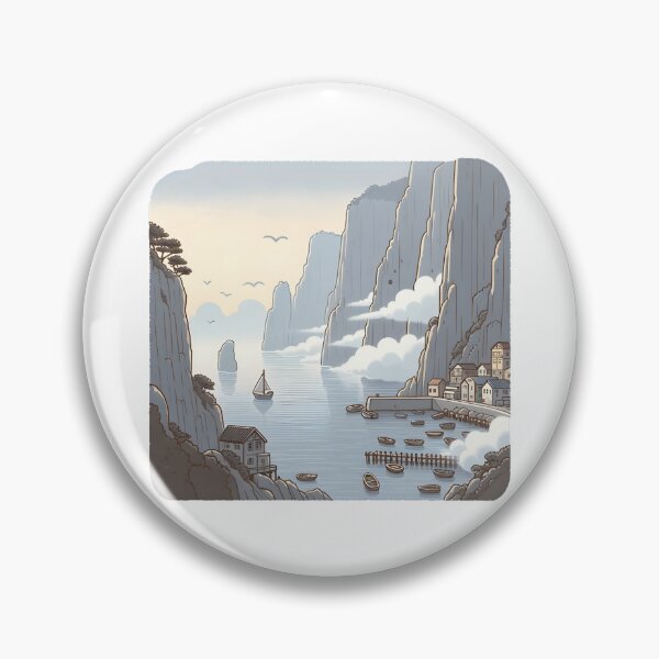 Artikelvorschau, Secluded Village by Misty Cliffs and Sea entworfen und verkauft von UmbrellaStudio1.