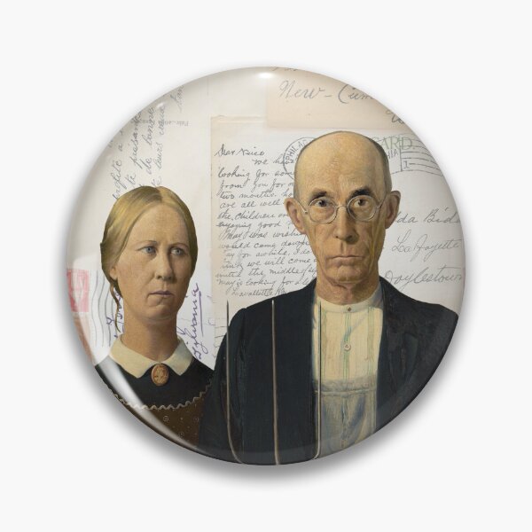 Item preview, American Gothic Plain Couple on Antique Postcard Collage designed and sold by missdebi27.