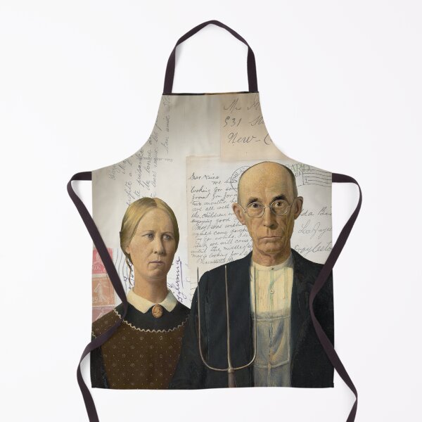 Item preview, American Gothic Plain Couple on Antique Postcard Collage designed and sold by missdebi27.