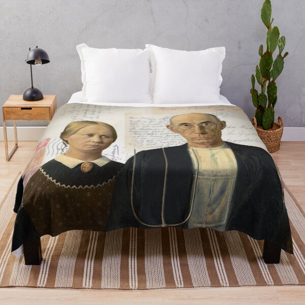 Item preview, American Gothic Plain Couple on Antique Postcard Collage designed and sold by missdebi27.