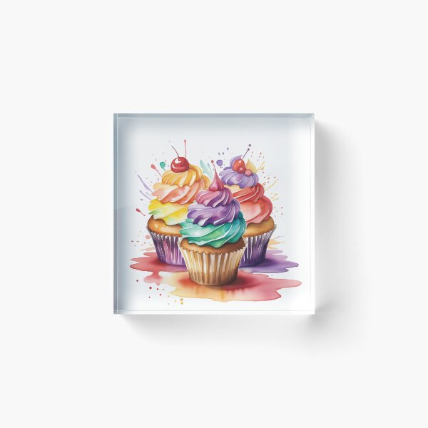 Item preview, Watercolor cupcakes designed and sold by IAmagineFR.