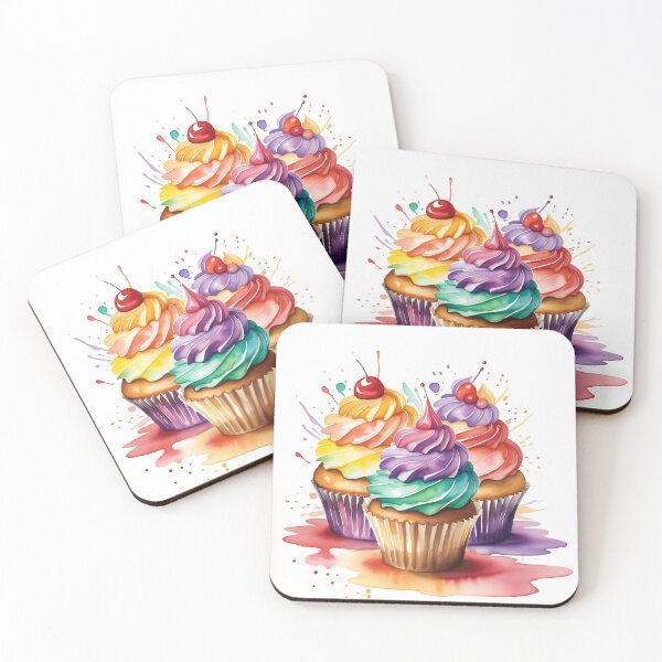 Item preview, Watercolor cupcakes designed and sold by IAmagineFR.