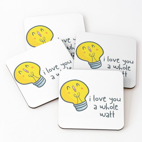 Item preview, I Love You a Whole Watt Electrician Valentines Cute Gift  designed and sold by AngieArt-.