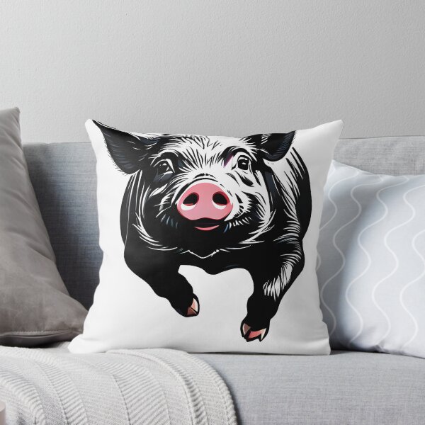 Item preview, a cool black and white pig desing designed and sold by Babajexodas.