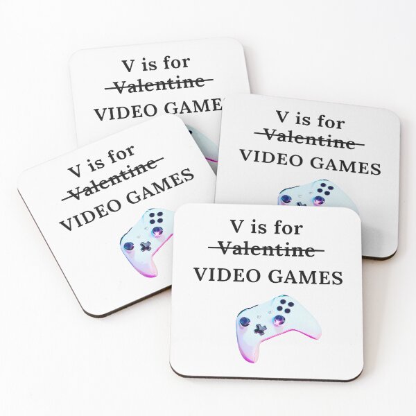 Item preview, V is for video games Valentines artwork designed and sold by Designovas.