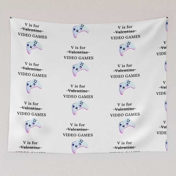 Item preview, V is for video games Valentines artwork designed and sold by Designovas.