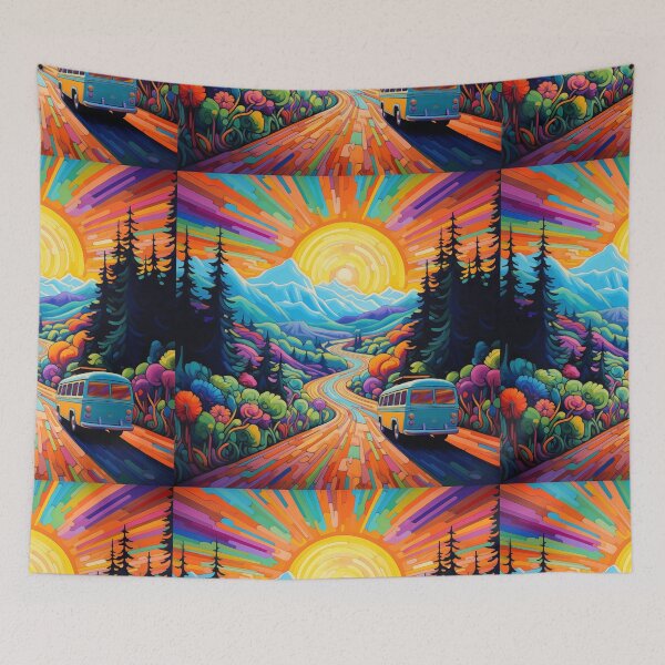 Item preview, Hippie Road Trip Colorful Psychedelic Road Trip Van Life designed and sold by SayItWithYours.