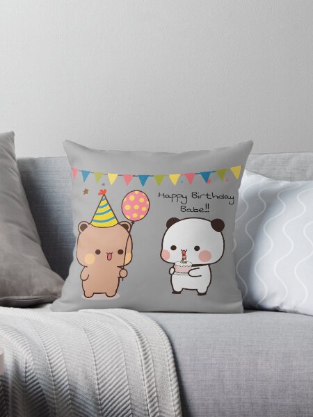 Vista previa del artículo con la obra «BuBu Panda celebrando el cumpleaños de su oso DuDu❤️», diseñado y vendido por Pandety.