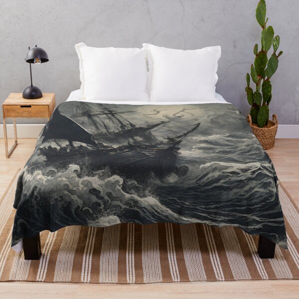 Item preview, Sailing Boat fighting with the storm and monsters  designed and sold by SeamanWorkshop.