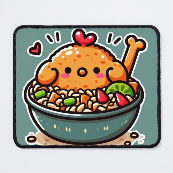 Item preview, Kawaii Chicken Fried Rice Bowl designed and sold by AmberRoseWrites.