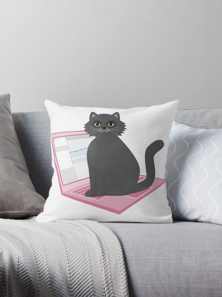 Thumbnail 1 of 4, Pillow, Russian Blue Cat Home Office designed and sold by CarlaBaremb.