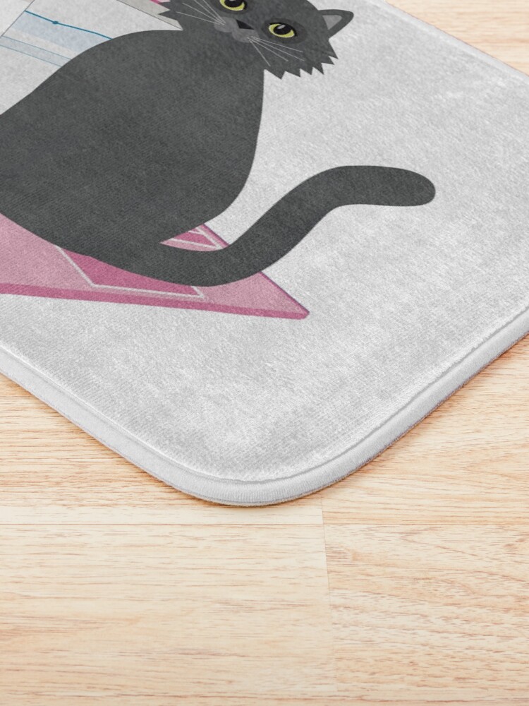 Thumbnail 3 of 6, Bath Mat, Russian Blue Cat Home Office designed and sold by CarlaBaremb.