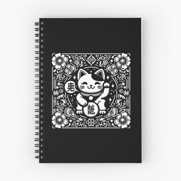 Item preview, maneki neko with flowers designed and sold by MissKaffeina.