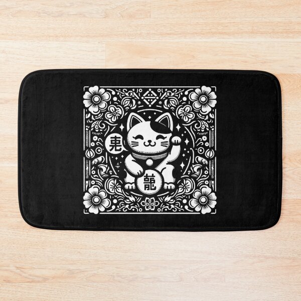 Item preview, maneki neko with flowers designed and sold by MissKaffeina.