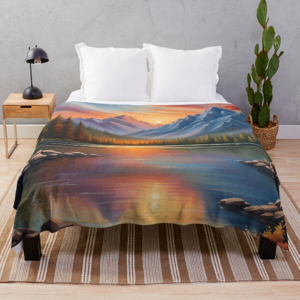 Item preview, Tranquil Majesty - Mountain Sunset Landscape Art Print designed and sold by JM-ESTONIA.