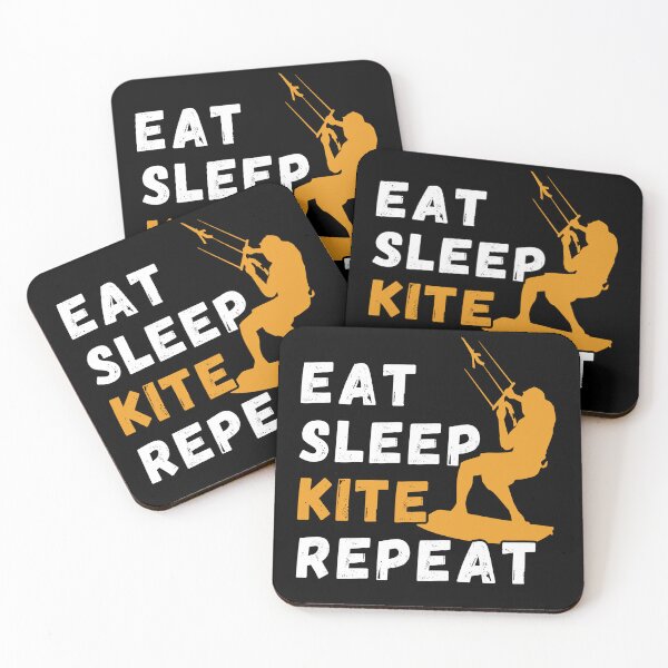 Item preview, retro vintage  Kiteboard, Kitesurf Design - Eat Sleep Kite , Kite Boarding Kiteboarder  designed and sold by Micro-dose.