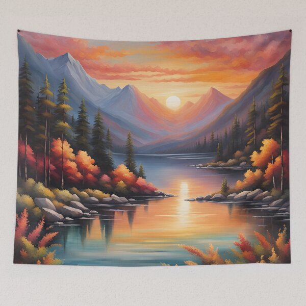 Item preview,  Majestic Sunset - Mountain Landscape Wall Art designed and sold by JM-ESTONIA.